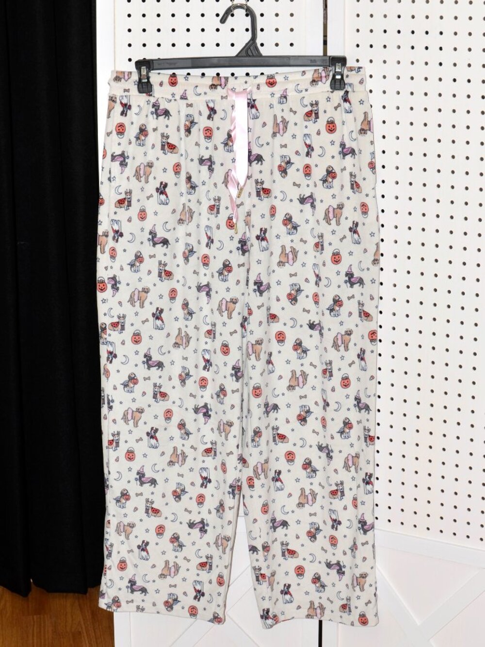 Jaclyn Intimates Plush Fleece Cream Halloween Dog Costume Pajama Pants LARGE